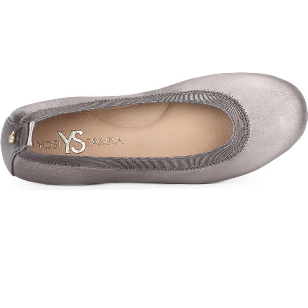 Yosi Samra Samara foldable ballet flat in pewter size 7